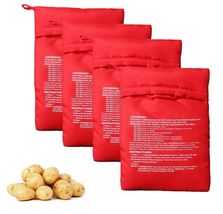 4PCS Reusable Express Microwave Potato Bag Saving Time Baking Fabric Pouch Bag f - £12.09 GBP