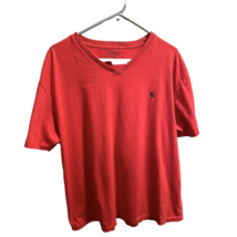 Polo Ralph Lauren T-shirt Men XL Coral Logo V Neck Single Stitch 100% Cotton - $14.43