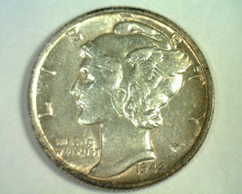 1942 Mercury Dime Choice About Uncirculated Ch Au Nice Album Toning 99c Ship - $9.00