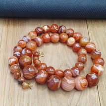 Antique Agate Eye Beads carnelian Beads Strand Necklace - £116.30 GBP