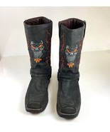 Denver Boots Mens Embroidered Skulls Black Leather Western Boots Size 8.... - $121.49 CAD