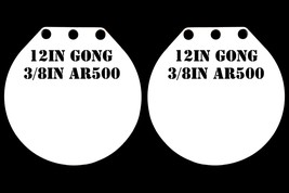 12in. AR500 Steel Gongs - 3/8in.Thk Rifle/Pistol Targets - 2pc. Metal Target Set - £83.10 GBP