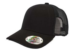 Solid Black - Trucker Hat Cotton Mesh Solid Polo Style Baseball Cap - £14.68 GBP
