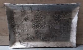 American Forging USA Hand Forged Christmas Winter Aluminum Metal Plate Trinket - £14.92 GBP