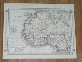 1921 Antique Map Of Western Africa Rio De Oro Sahara Nigeria Angola Angola Gabon - £22.00 GBP