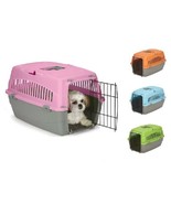 Small Dog Cat Pet Travel Crate Lightweight Pet Carrier Plastic &amp; Wire Ke... - $790.88 MXN
