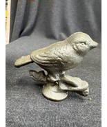 Small Rustic Shabby Chic Cast Iron Chick Spring Bird  Chippy Silver - £15.56 GBP