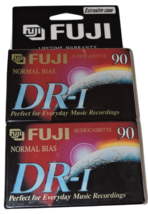 Fuji DR-I Normal Bias Audio Cassette Tapes 2 NIP Extraslim Case 90 minutes - £10.16 GBP