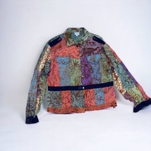 Women&#39;s Blue Sky Boho Hippie Flower Embroidery Jacket Size Large - £25.25 GBP