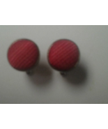 Round Silver with Red Fabric Cuff Links - $12.52