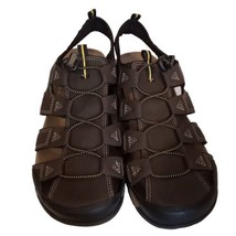 Ozark Trail Men&#39;s Outdoor Round Toe Fisherman Sandals Bungee Laces Brown Sz 13 - £9.72 GBP