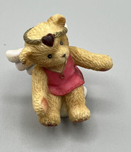 Enesco Priscilla Hillman Teddy Bear Angel with Wings Red Shirt #824483 2001 - £8.09 GBP