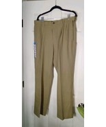 NWT Haggar Cool 18 Pro Pant Mens 36x30 Tan Classic Fit Pleated BOX-A AM - $34.99