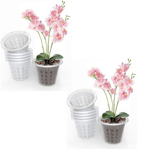 Flora Flair Clear Orchid Pot 6 x 2 Pack 4.7In Height Orchid Pots with Holes 12 - $34.95