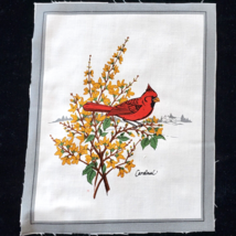 Cardinal Quilting Craft Sewing Panel 7&quot; x 8.75&quot; Cranston Screen Print Red Bird - £5.41 GBP
