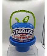 BLUE Fubbles No Spill Bubble BUCKET Party Favor TOY 3 Wands Tip Upside D... - £8.88 GBP