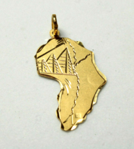 Ägyptische handgefertigte wunderbare Karte von Afrika mit Pyramiden Gold 18K ... - $386.47