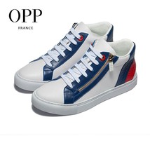 Opp men s shoes zip breathable leather mixed color shoes hip hop casual men s skate thumb200