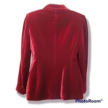 Anne Klein Red Velvet Suit Jacket Blazer with flower detail sz 2p - £34.40 GBP