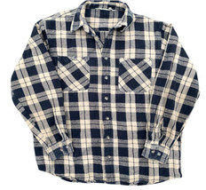 Vintage 90s Heavyweight Flannel Checkered Button Grunge Skater Men’s Size Large - $21.73