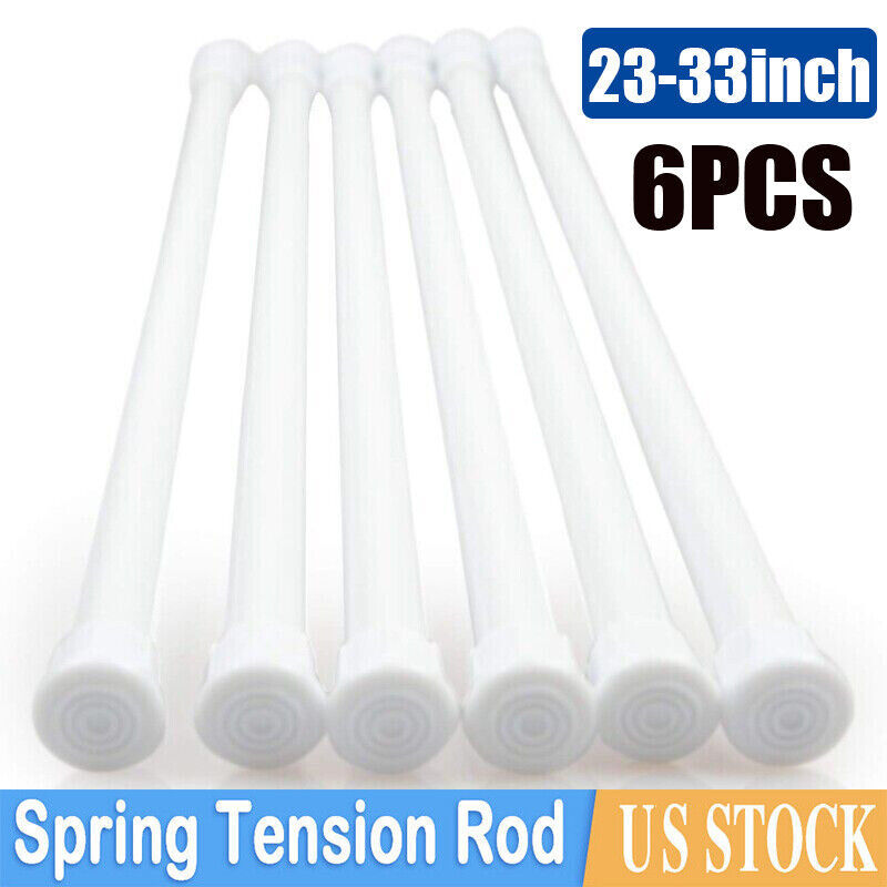 Primary image for 23-33" Tension Curtain Rod Spring Load Adjustable Curtain Pole Heavy-Duty Steel