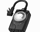Outlet Timer, 24 Hour Mechanical Outdoor Timer For Lights, Plug In Timer... - $27.99