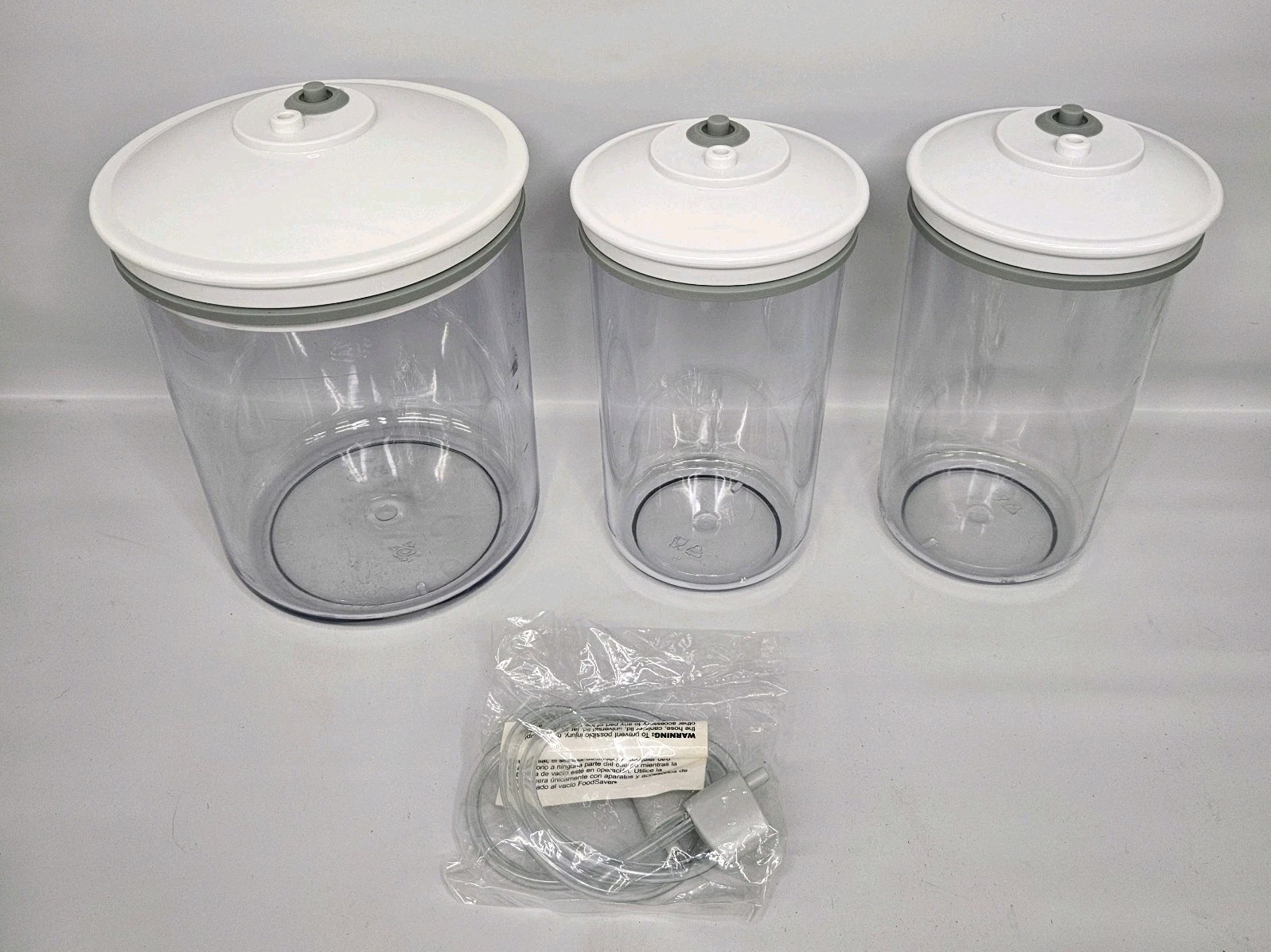 Food Saver SaverMate Snail Vacuum Canisters 80oz KY-135  &amp; 00 lot of 3 - $29.65