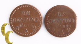 1797A-1798A France Centime Lot (VF-XF, 2 coins) Paris Mint (L&#39;AN 6 &amp; 7) KM-646 - £82.19 GBP