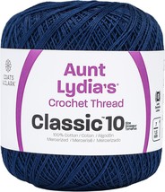 Spinrite Aunt Lydia&#39;s Classic Crochet Thread Size 10 - Navy, 1 Pack of 2 Piece - £16.49 GBP