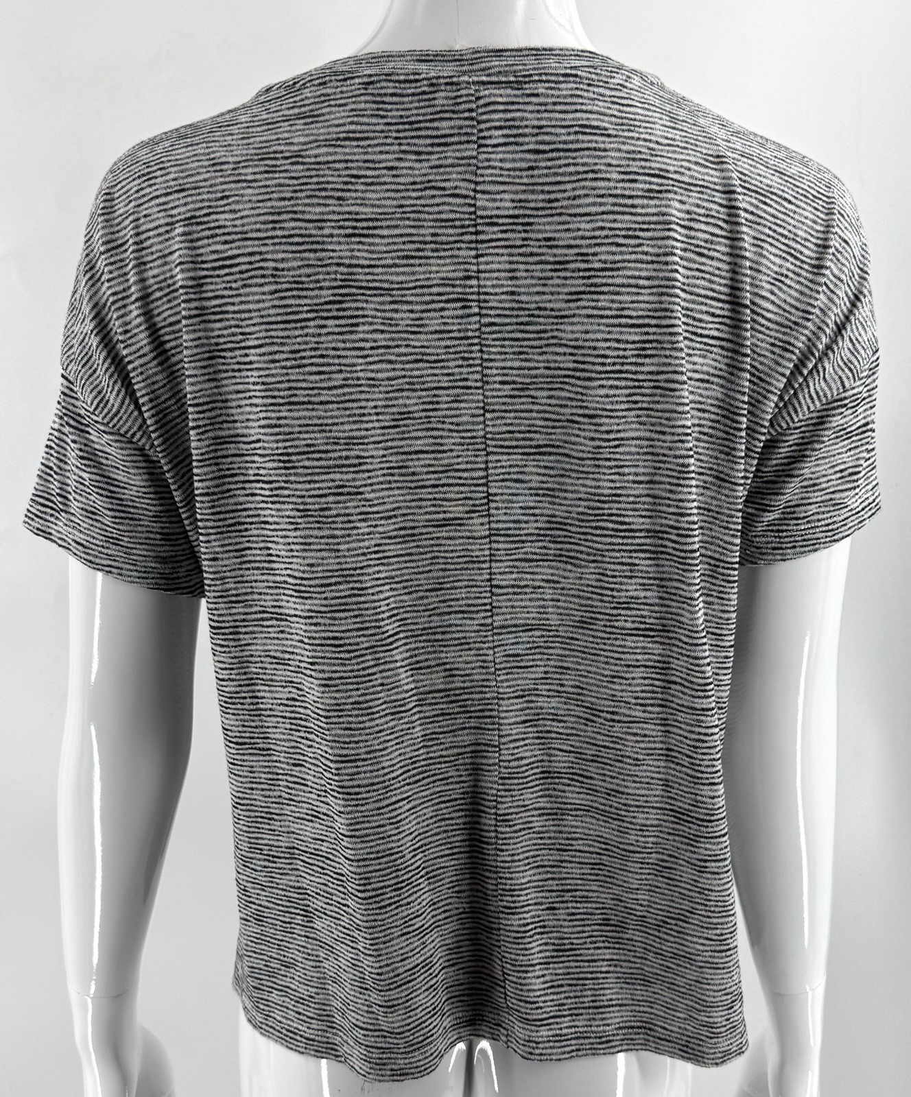 Akemi Kin Anthropologie All Eyes Top Size XS Gray Striped Embroidered Boxy Fit Item image 5