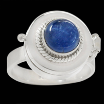 Beautiful Blue Kyanite Locket Ring, Size 7 US, Handmade - £25.50 GBP