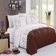 Blancho Bedding Ellis Embroidered 3-Piece Duvet Cover Set Full-Queen Size - £80.47 GBP
