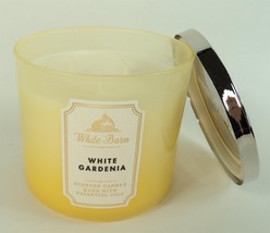 Bath &amp; Body Works White Barn 14.5 oz Scented 3-Wick Candle - White Gardenia - £22.70 GBP