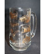 1967 Worlds Fair Expo Canada Glass Cup Mug Collectors Gold Tone 5" Keepsake Vtg - $12.95