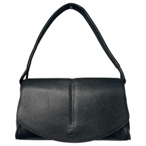 VTG Terre De Feu Shoulder Bag Womens Black Pebbled Leather Flap Top Purs... - $49.49