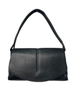 VTG Terre De Feu Shoulder Bag Womens Black Pebbled Leather Flap Top Purs... - $916.03 MXN