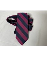 J. Crew 100% Silk Navy &amp; Purple Wide Striped Tie, 2 3/4” x 59” Made in USA - $24.55 CAD