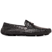 Parma Genuine Caiman Belly Slip On Driving Loafers Black image 2