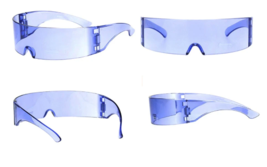 Cyber Punk Cyclops Purple Shield Neon Color Lens Plastic Wrap Sunglasses - $10.39