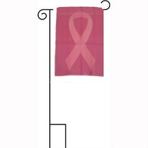 12x18 12&quot;x18&quot; Breast Cancer Pink Ribbon Awareness Sleeved w/ Garden Stand Flag - £15.09 GBP