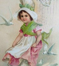 Valentine Postcard Unsigned Artist Ellen Clapsaddle Child With Doves Birds 1908 - £8.59 GBP