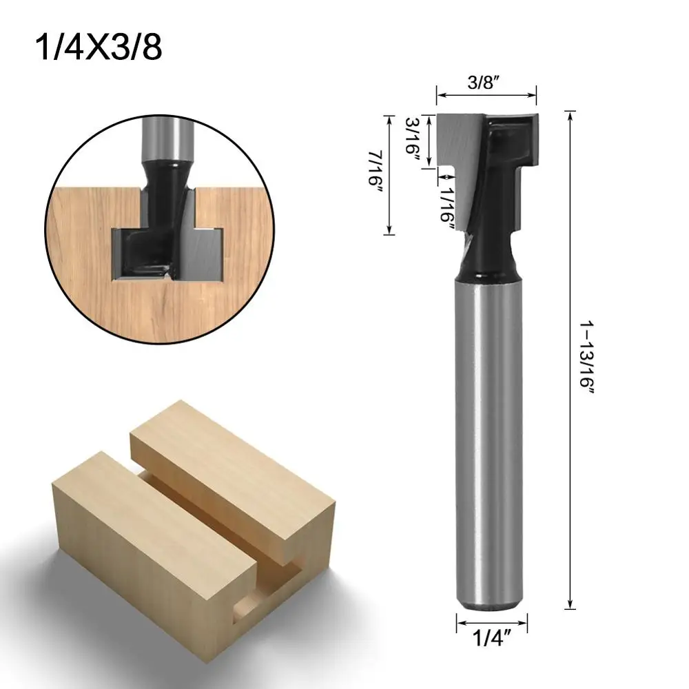 1/4&quot; 6mm 8mm Shank T-Slot Cutter Router Bit Set Hex Bolt Key Hole Bits T... - $3,054.60 MXN
