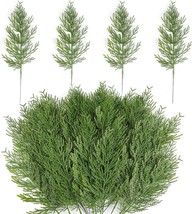 Artificial Pine Branches 40 Pcs Christmas Faux Cedar Stems Artificial Faux Cedar - £19.43 GBP