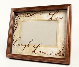 Photo Shadow Box Frame for 4X6 Print Live Laugh Love Wood Easel Back - £6.14 GBP