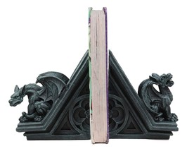 Ebros Gothic Roaring Gargoyles On Rooftop Sculptural Bookends Set 7&quot; High Dec... - £35.96 GBP