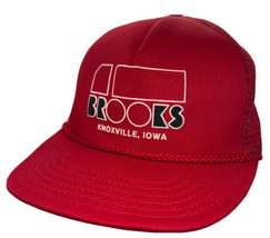 Vintage Brooks Trucking Knoxville Iowa Rope Mesh Back Snapback Hat Cap USA Made - $13.85