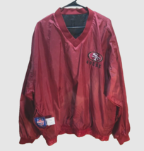 San Francisco 49ers NFL Vintage 90s Game Day Pullover Red Nylon Logo Jacket XL - $48.62