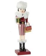 Wooden Christmas Nutcracker,14",WHITE SHOPPER WOMAN IN WHITE HAT W/BAGS#2,660,NP - £27.86 GBP