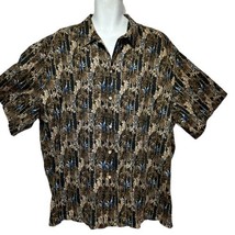 kalaheo hawaiian brown tiki floral button up shirt Size 3XL - £18.15 GBP