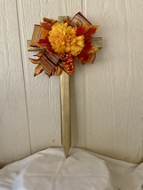 Fall Cemetery, flowers for grave, fall grave decoration, cross for grave - $25.00